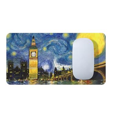 Imagem de Tapete de mouse London Night para laptop, capa de teclado de microfibra ultrafina 3 em 1 e limpador de tela, mouse de viagem lavável com base antiderrapante para mesa, computador, escritório