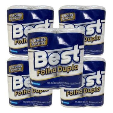 Imagem de Papel Higiênico Best Folha Dupla 05 Pct C/4 Rolos Kit - Cia Canoinhas