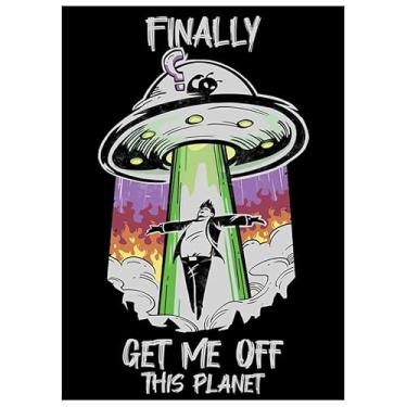 Imagem de Fantasy North - Finalmente - Get Me Off This Planet - Aliens UFO Meme - 100 capas de cartas TCG foscas texturizadas - Serve para Pokémon Magic MTG Commander e outros jogos de cartas - Mangas de