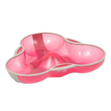 Imagem de Prato com Divisória Rosa Infantil Livre de BPA - CLINGO