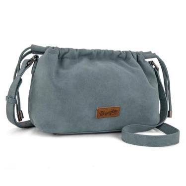 Imagem de Bolsa feminina Wrangler pequena, bolsa transversal fofa com cordão, Jeans, Small, Transversal