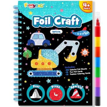 Imagem de Foil Art Craft Activity FUNNYB&G para crianças com 80 folhas de alumín