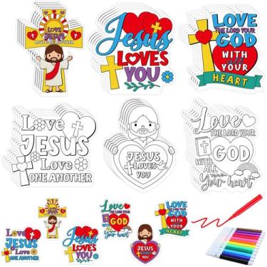 Imagem de Conjunto de artesanato Saysurey Christian Crafts para crianças com 30 