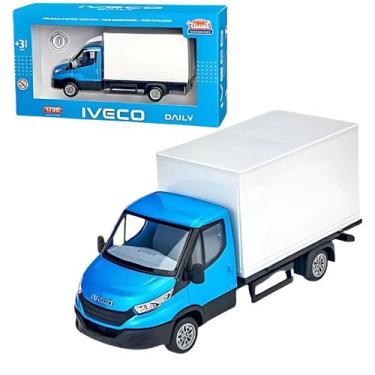Imagem de Caminhão Baú Iveco Daily - Brinquedo De Carga Com Rodas Livres e Carro
