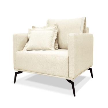 Imagem de Poltrona Decorativa Elba Linho Pérola - Loja Sheep