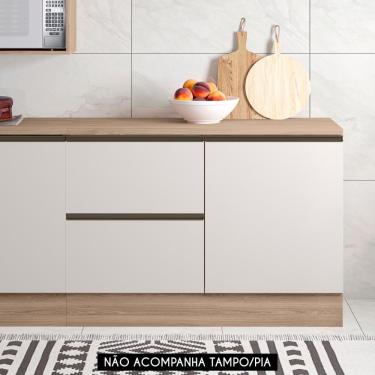 Imagem de Balcão De Cozinha Para Pia 120cm Grace Carvalho Oak/off White Z44 - Mpozenato