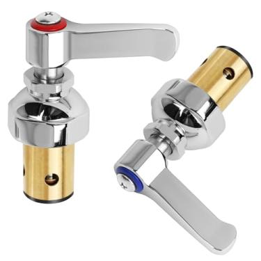 Imagem de Conjunto de haste de alça quente e fria para torneiras de latão T&S substitui 002713-40 002714-40, peça de substituição de válvula de torneira de cartucho de montagem de eixo