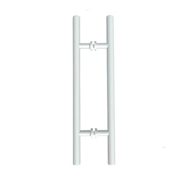 Imagem de Puxador Tubular H Em Alumínio 20cm Entre Furos Para Porta Branco