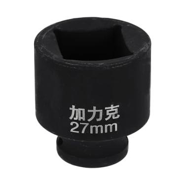 Imagem de HARFINGTON Soquete quadrado de 4 pontos 1/5.1 cm Drive 27 mm soquete de impacto quadrado métrico CR-V luva de roda padrão ferramenta pneumática para reparo de automóveis, manutenção mecânica, uso