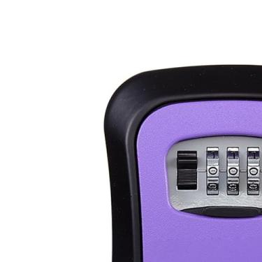 Imagem de Ymiko 4 Dígitos Key Box Wall Mounted Simples Safe Key Box Lock, Alumínio Alloy Key Storage Box, Mountable Key Cabinet para Site Apartment Factory, Uso Com Cartões de Acesso, Drives (Roxo)