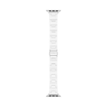 Imagem de Fossil Pulseira de relógio para Apple Watch, pulseira para Apple Watch de 38/40/41 mm - pulseiras para Apple Watch Series 7/6/5/4/3/2/1/SE, Cerâmica branca, 38/40mm, Barra de alça - senhoras