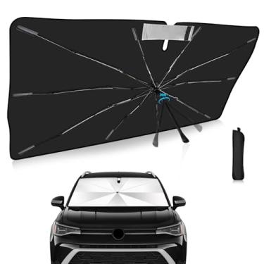 Imagem de Guarda-sol para para-brisa atualizado 2025, ajuste personalizado para Volkswagen taos 2022-2025, capa de carro com proteção UV dobrável, escudo de chuva de emergência e protetor de painel - Acessório