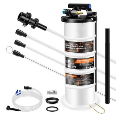 Imagem de YSTOOL Conjunto de bomba extratora de fluido pneumática e manual de 6,5 L com evacuador de troca a vácuo de óleo, tubos de extensão e mangueira de sangramento de freio para máquinas agrícolas