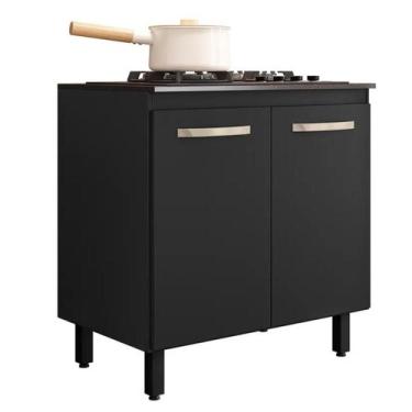 Imagem de Balcão Para Cooktop 4 ou 5 Bocas Armário Multiuso de Cozinha 80cm Com 