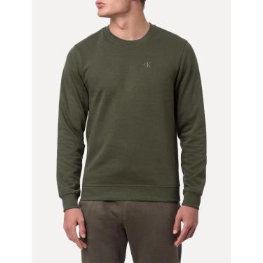 Imagem de Moletom Calvin Klein Jeans Masculino Crewneck CK Bordado Verde Militar-Masculino