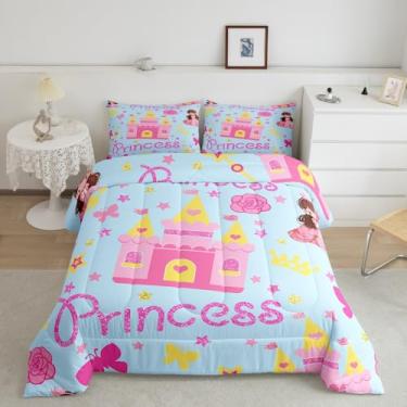 Imagem de Conjunto de edredom King Size Castelo para meninas, decoração alternativa para quarto de adultos, castelo de princesa sonhadora, microfibra ultramacia, enchimento interno, 3 peças