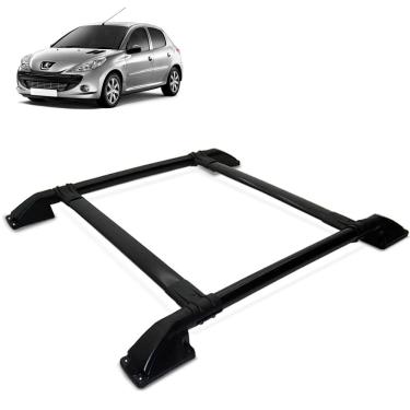 Imagem de Rack De Teto Bagageiro Peugeot 206 1998 a 2010 Tubolar Preto