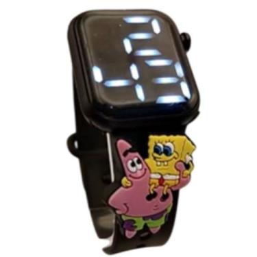 Imagem de Relógio Digital Infantil Bob Esponja e Patrick  Pulseira Preta - SMACT