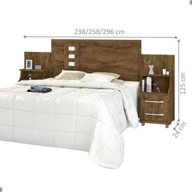 Imagem de Cabeceira Para Cama Casal/queen/king Com Criados Flórida Malbec - Vita