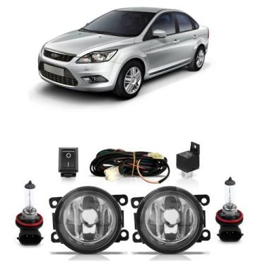 Imagem de Kit Par Farol Milha Auxiliar Par Lâmpada Halógena Focus 2009 2010 2011