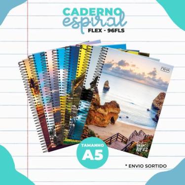 Imagem de Caderno de Arame Espiral Paisagens 96fls Pequeno Flexível A5 1/4 - Nov