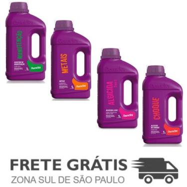 Imagem de Kit 4 metais, Manutenção, choque, algicida 2 em 1 - Domclor