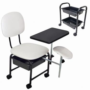 Imagem de Kit Manicure Cadeira Cirandinha com tampo articulado e Parapé removíve