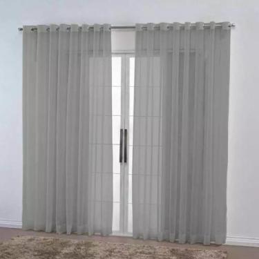 Imagem de Cortina Luxo Voil/Voal 3 Metros Para Sala E Quarto Varão Simples Varia