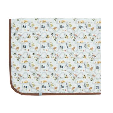 Imagem de Cueiro Bebê Estampado Suedine Pequena Cidade Marrom - Hug