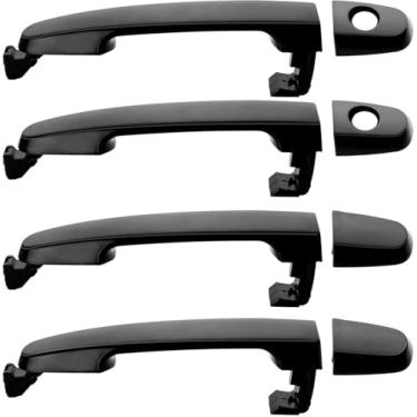 Imagem de Conjunto de maçanetas de porta de 4 peças exterior dianteiro traseiro esquerdo direito adequado para Toyota Corolla Matrix 2003-2008 69211-AA010, 81309