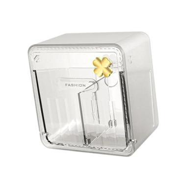 Imagem de Fxzqgnh Caixa de Armazenamento de Parede, Caixa Dispensadora de Maquiagem, Recipiente de Cosméticos Estiloso E Economizador de Espaço, Suporte para Grampos de, Transparente, Tamanho real