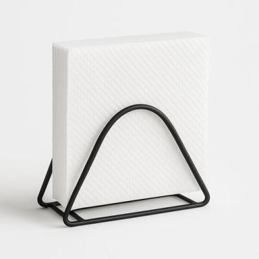 Imagem de Porta Guardanapo Aço Preto , Suporte de Guardanapo de Mesa em Aramado 