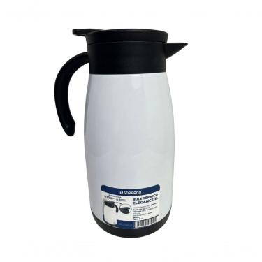 Imagem de Bule Térmico Soprano 1 Litro Aço Inox Com Gatilho Branco