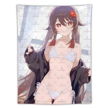 Imagem de LIEGBMEU Tapeçaria Pinup Girl Sexy Hot Anime Girl 152.4 cmx203.2 cm Wall Quilt Art Whimsical Tapestry DecorationAa073