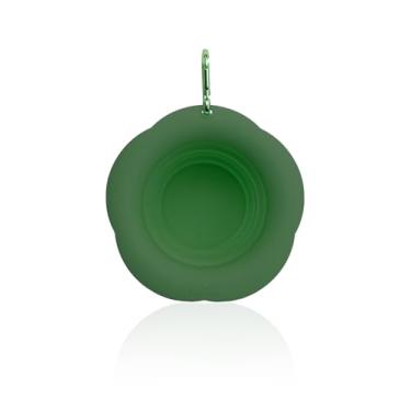 Imagem de Tigelas dobráveis de silicone para cães, podem ser lavadas na lava-louças, tigela portátil dobrável expansível para viagem, copo de alimentação para alimentos e água para cães e gatos (verde, M)