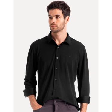 Imagem de Camisa Ellus Masculina Tricoline LY Slim Preta-Masculino