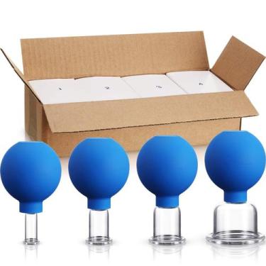 Imagem de Conjunto de ventosas BBTO 4 copos de silicone de vidro para corpo e ro
