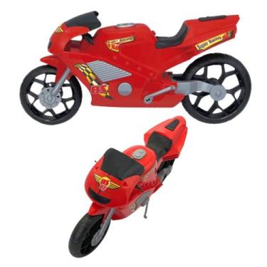Imagem de Brinquedo Moto Miniatura Roda Esportiva Racing 360 Vermelha - Bs Toys