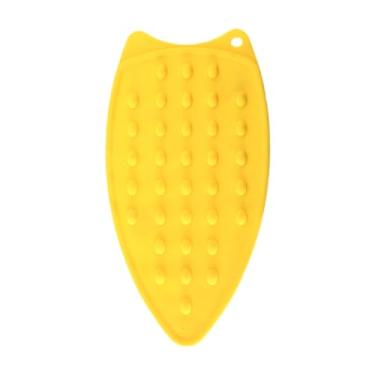 Imagem de Baoblaze Almofada de silicone para apoio de ferro, suporte portátil para passar roupa, lavável em casa, fácil de usar para tábua de passar, modeladores de, Amarelo