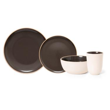 Imagem de Jogo Copa E Cia 16 Peças Harmonie Em Cerâmica Mocca