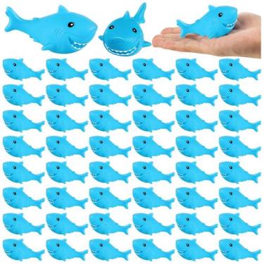 Imagem de Brinquedos de banho Rubber Sharks HFAYDZSW Blue Shark para crianças x2