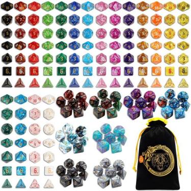Imagem de Conjunto de dados poliédricos CiaraQ DND Dice 182 unidades com saco de