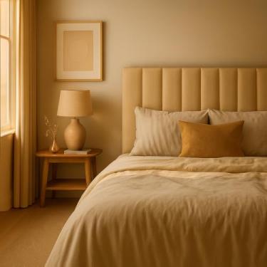 Imagem de Cabeceiras Estofada Modular Cama Casal King e Super King Painel 2,00mX60cm Módulos Adesivos (Bege)