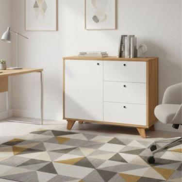 Imagem de Aparador Balcão Buffet para Café 3 Gavetas com Porta Lugano - Artany, 