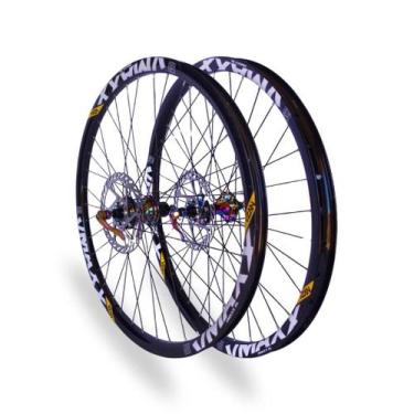 Imagem de Roda Montada 26 Vmaxx Preta Cubo Barulhento K7 HG Camaleao 36f (par) -