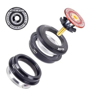 Imagem de ZTTO Fone de ouvido para bicicleta, MTB 44 mm ZS44 1-1/20.3 cm 28,6 mm, garfo de tubo reto, estrutura de bicicleta de estrada de montanha, perfil baixo, semiintegrado, 4444S (vermelho)