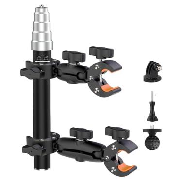 Imagem de Motocicleta de guidão de bicicleta de alumínio para Insta360 X5, suporte de braçadeira dupla com bastão de selfie invisível de 150 cm para câmera Insta360 X5 X4, DJI 360, GoPro 13 12 (versão de