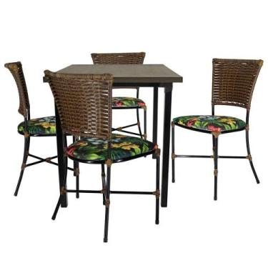 Imagem de Mesa De Quatro Cadeira Gramado Argila Jogo De Jardim - PANERO MÓVEIS