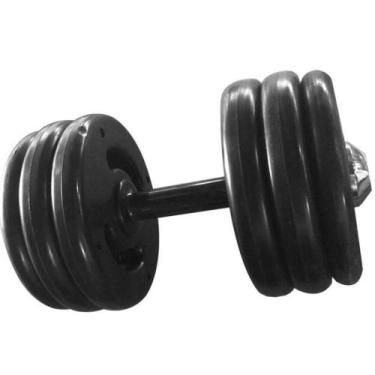 Imagem de Dumbbell Injetado Pegada Emborrachada Academia Fitness 30kg - ANILHAS
