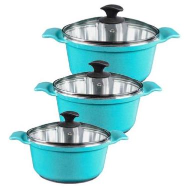 Imagem de Jogo Panelas Azul Alumínio Fundido Usinado Javali Aa26A30